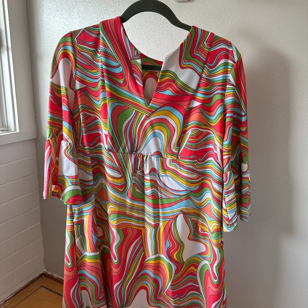 Jude Connally Kerry Dress 3/4 sleeves v neck